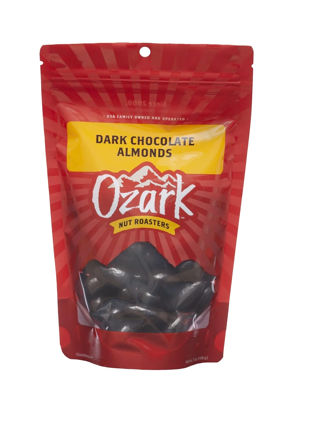 OZARK NUT ROASTERS, Dark Chocolate Almonds, Flavored Snack Nuts, World-Class Gourmet Candied Peanuts, Resealable Pack