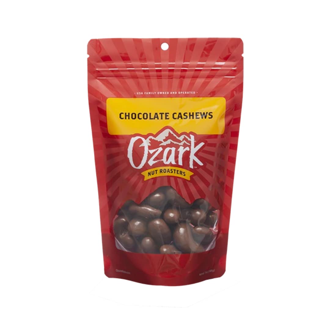 OZARK NUT ROASTERS, Chocolate Cashews, Flavored Snack Nuts, World-Class Gourmet Candied Peanuts, 4 Ounces Resealable Pack…