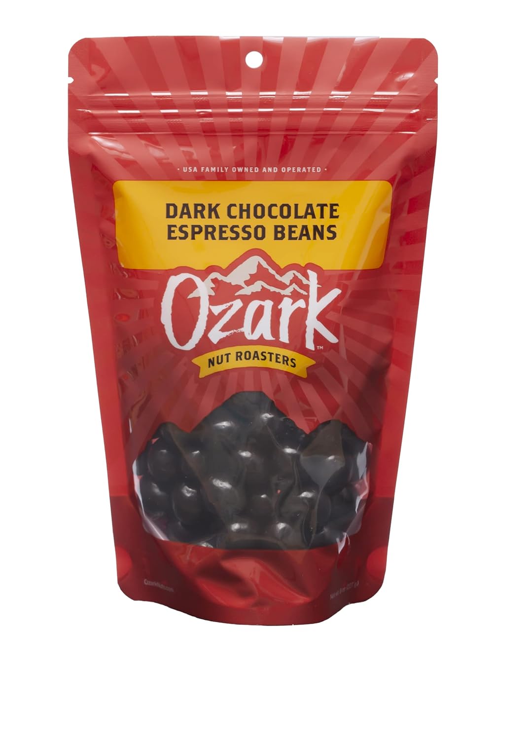 OZARK NUT ROASTERS, Dark Chocolate Espresso Beans, Flavored Snack Nuts, World-Class Gourmet Candied Peanuts, Resealable Pack