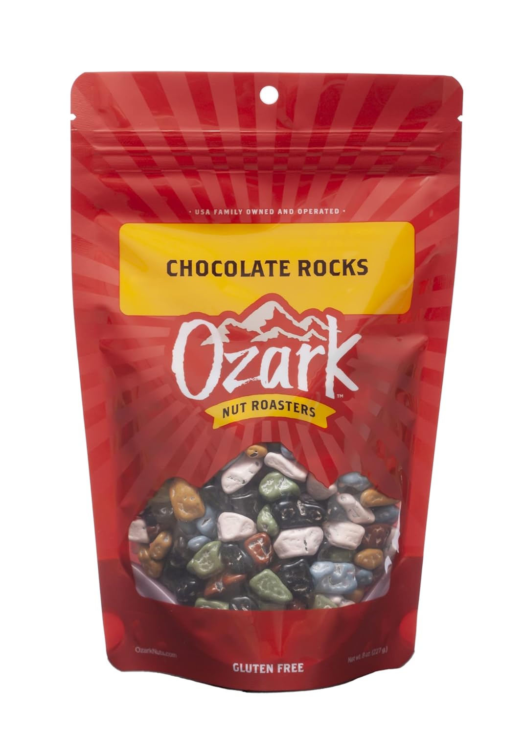 OZARK NUT ROASTERS, Chocolate Rocks, Flavored Snack Nuts, World-Class Gourmet Candied Peanuts, Resealable Pack