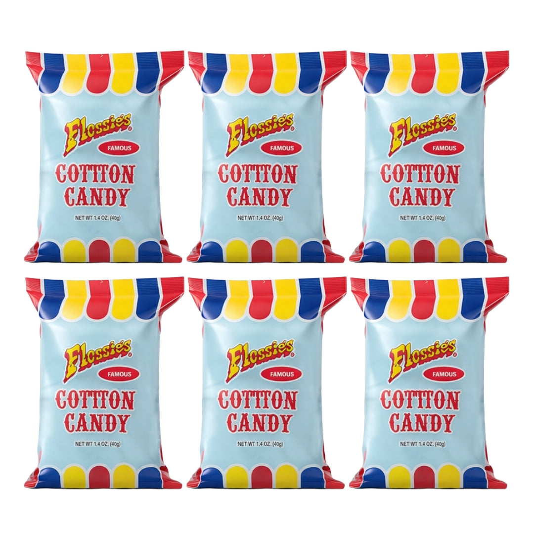 Flossie's Famous Cotton Candy Blue and Pink Party Flavors, 2.4oz Bag