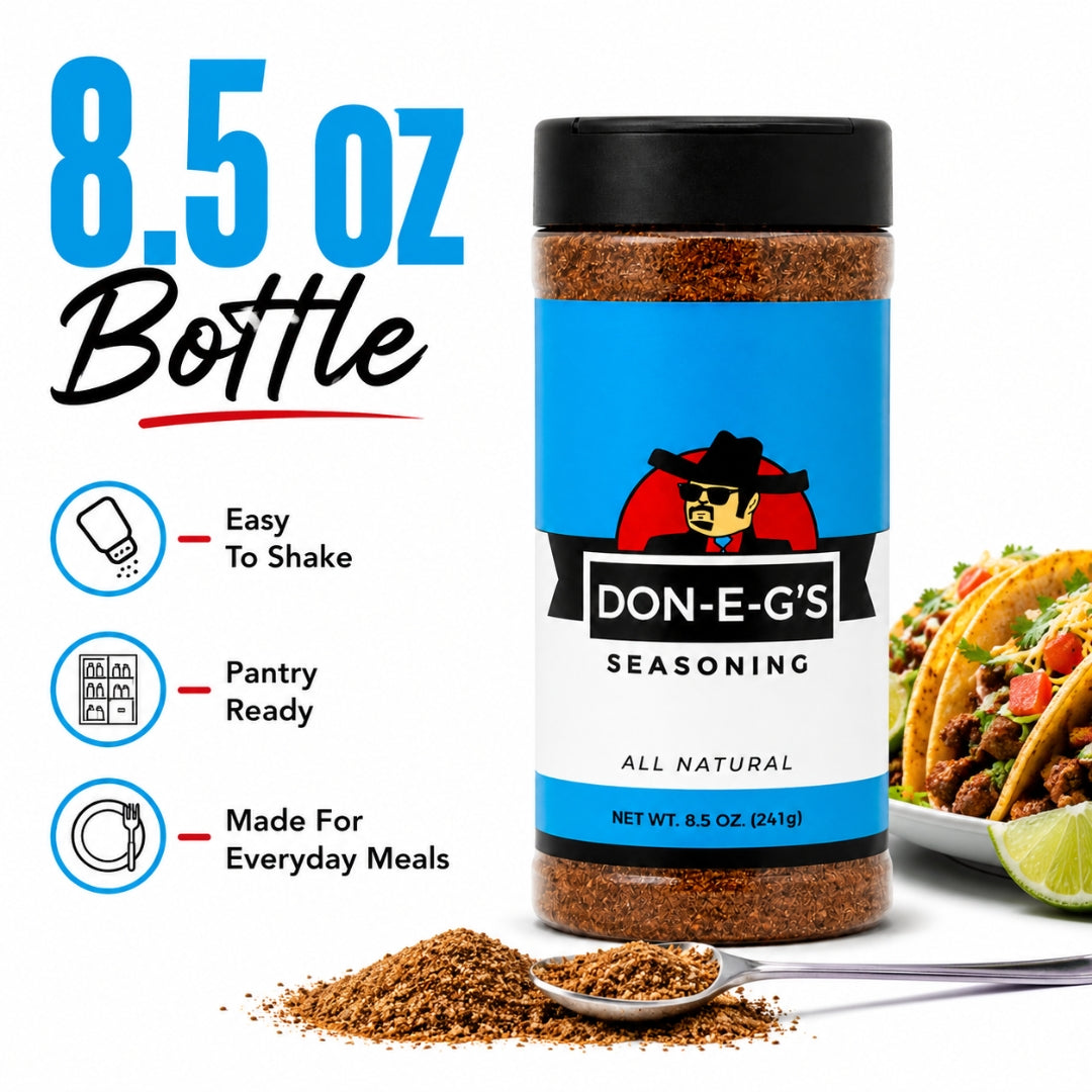 Don-E-G's "More Please" All Natural Seasoning - Authentic Irresistible Homemade Taste, Made with a Secret Family Recipe, Made in Arkansas, 8.5oz (2 Pack)