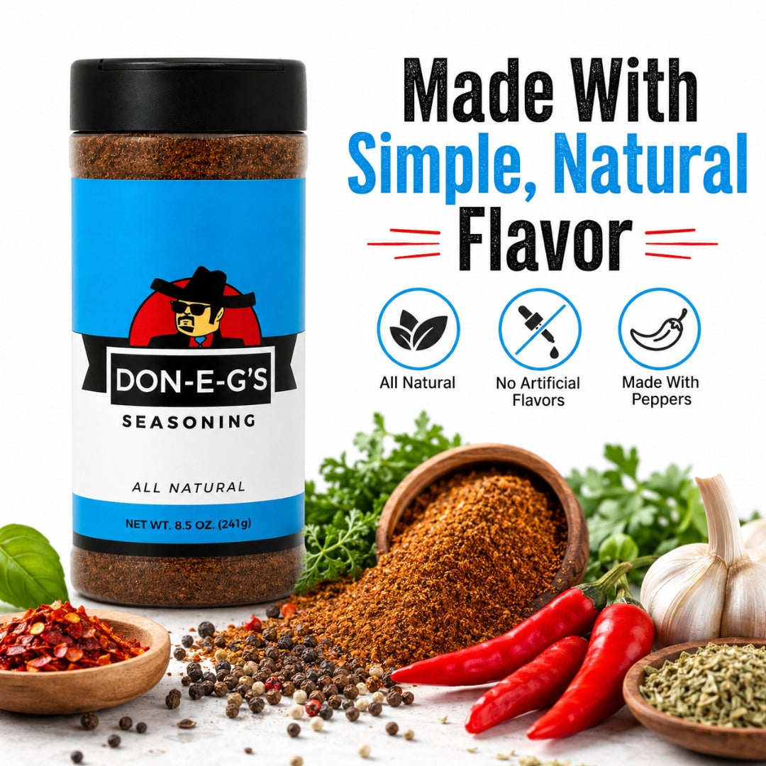 Don-E-G's "More Please" All Natural Seasoning - Authentic Irresistible Homemade Taste, Made with a Secret Family Recipe, Made in Arkansas, 8.5oz (2 Pack)
