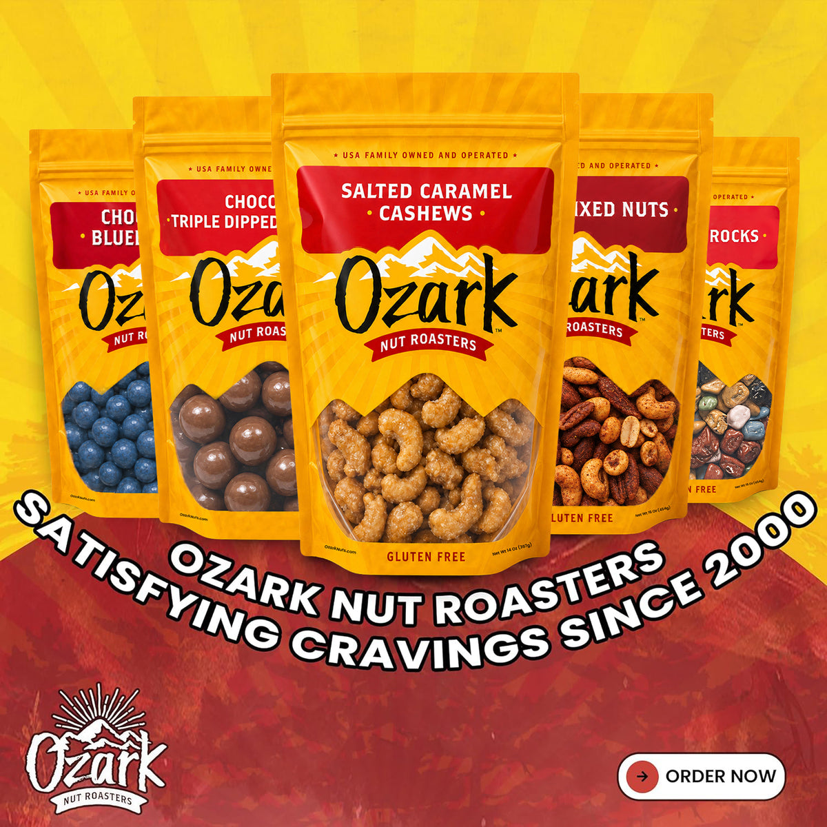OZARK NUT ROASTERS, No Sugar Added Raisins, Flavored Snack Nuts, World-Class Gourmet Candied Peanuts, Resealable Pack