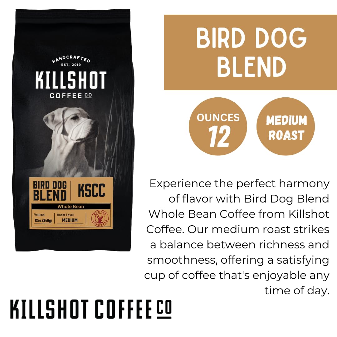 Killshot Coffee Huntsmen Roast, Medium-Dark Roast Whole Bean - 12 Ounce Bag