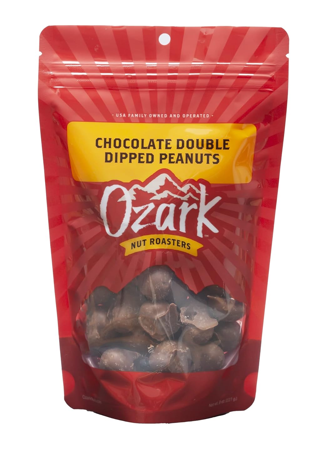 OZARK NUT ROASTERS, Double Dipped Chocolate Peanuts, Flavored Snack Nuts, World-Class Gourmet Candied Peanuts, Resealable Pack