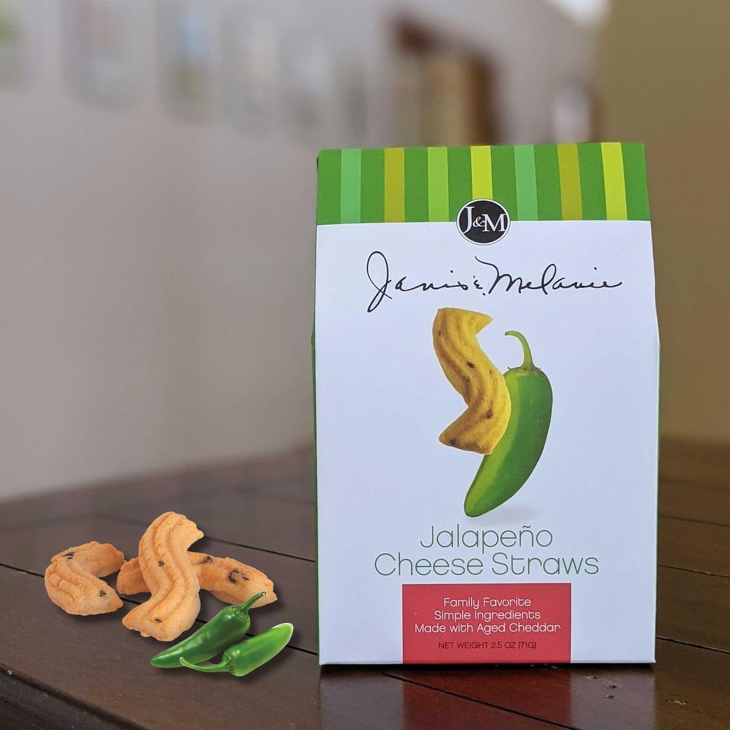 J&M Foods Jalapeño Cheese Straws, 2.5 Ounce