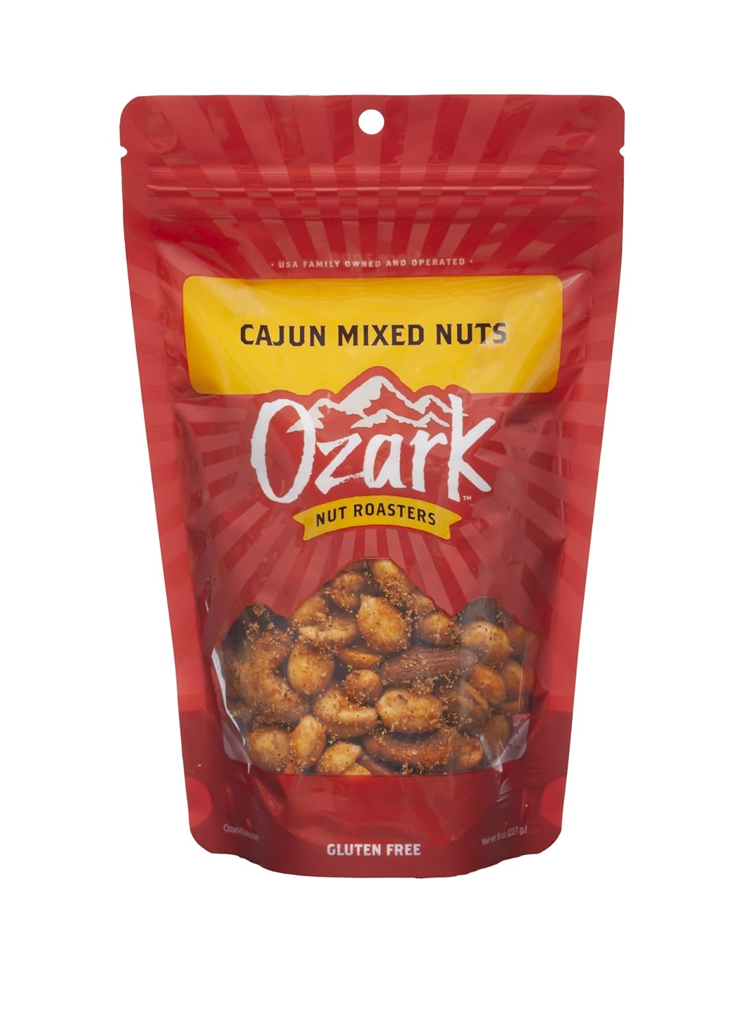 OZARK NUT ROASTERS, Cajun Mixed Nuts, Flavored Snack Nuts, World-Class Gourmet Candied Peanuts, Resealable Pack