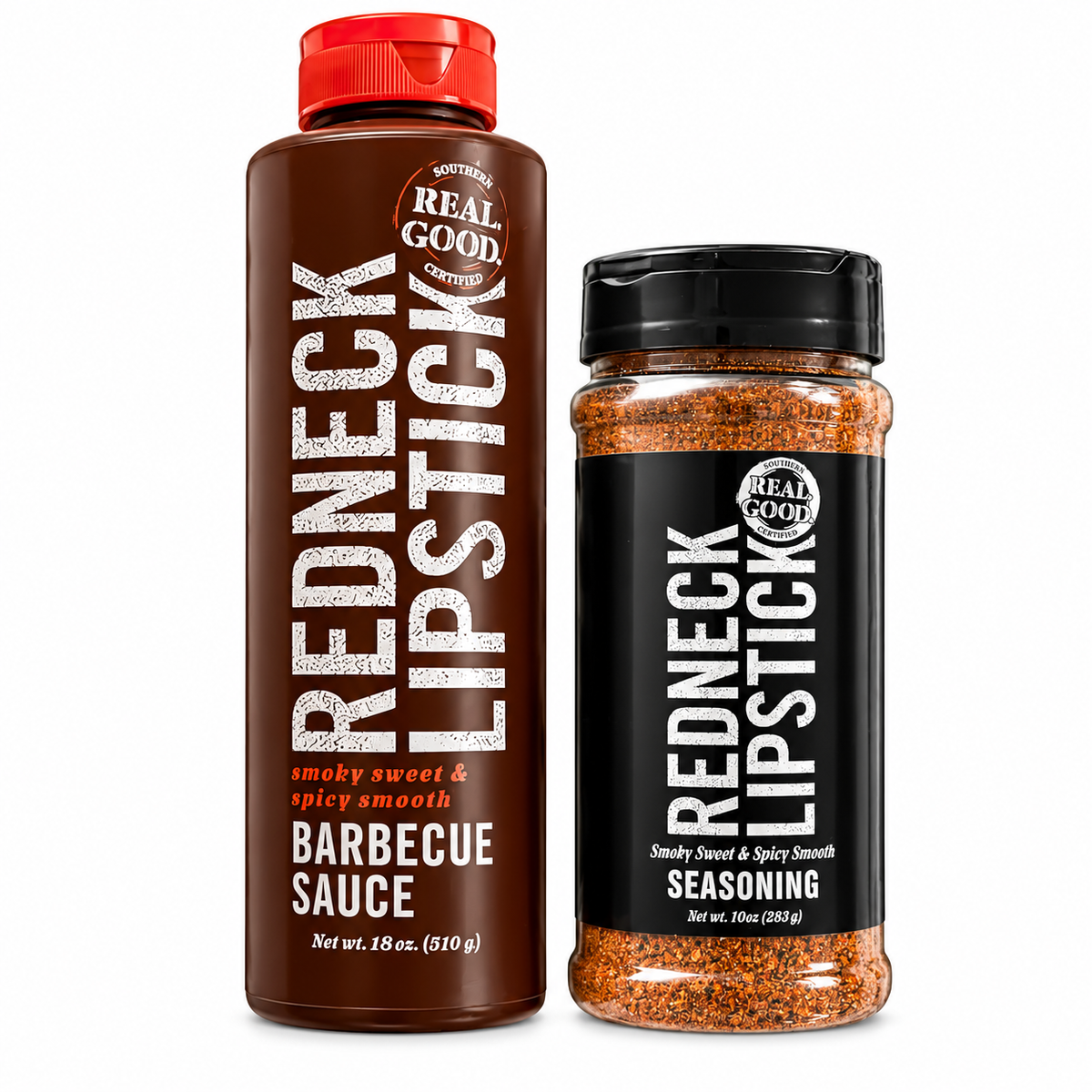 Redneck Lipstick BBQ Bundle, Smoky Sweet & Spicy Smooth Barbecue Sauce and Seasoning Duo Pack