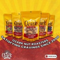 OZARK NUT ROASTERS, Cinnamon Pecans, Flavored Snack Nuts, World-Class Gourmet Candied Peanuts, Resealable Pack