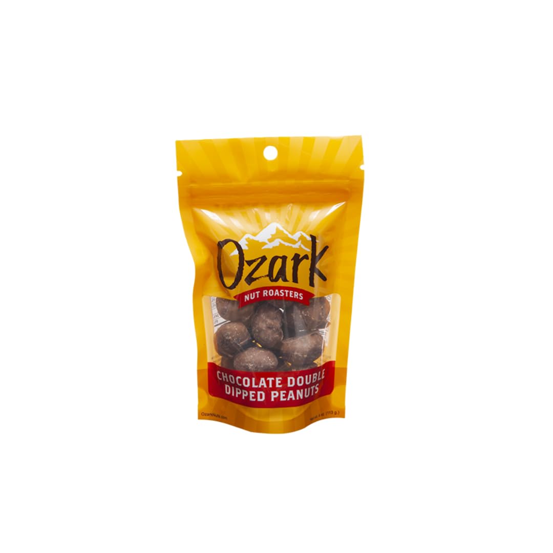 OZARK NUT ROASTERS, Double Dipped Chocolate Peanuts, Flavored Snack Nuts, World-Class Gourmet Candied Peanuts, Resealable Pack
