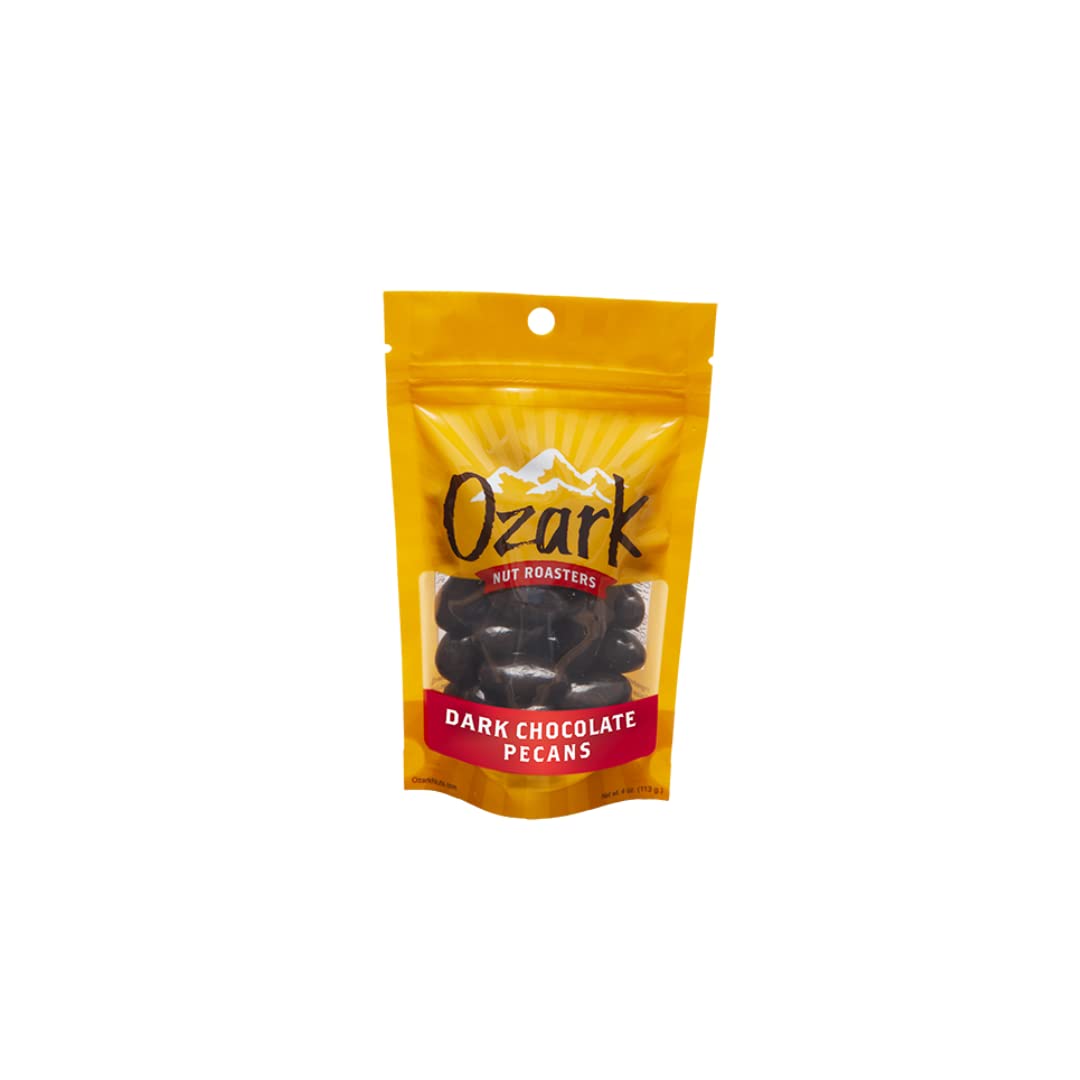 OZARK NUT ROASTERS, Dark Chocolate Pecans, Flavored Snack Nuts, World-Class Gourmet Candied Peanuts, Resealable Pack