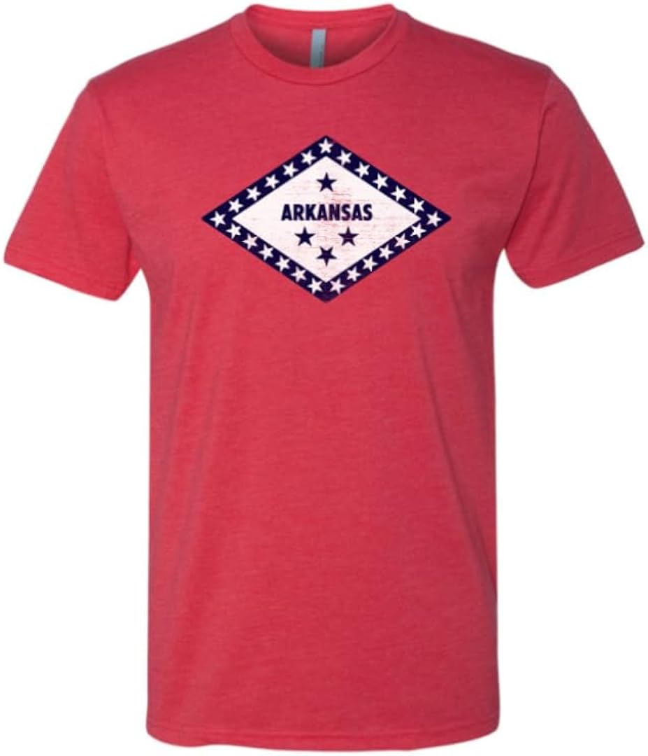 Arkansas Made Vintage State Flag Design T-Shirt - Show Your State in Heather Red Cotton Poly Blend - Men, Women, Kids