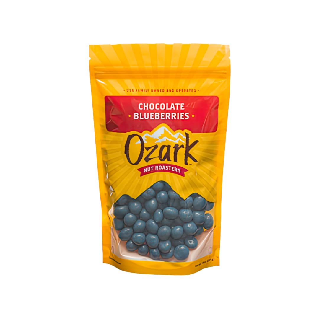 OZARK NUT ROASTERS, Chocolate Blueberries, Flavored Snack Nuts, World-Class Gourmet Candied Peanuts, 4 Ounces Resealable Pack…