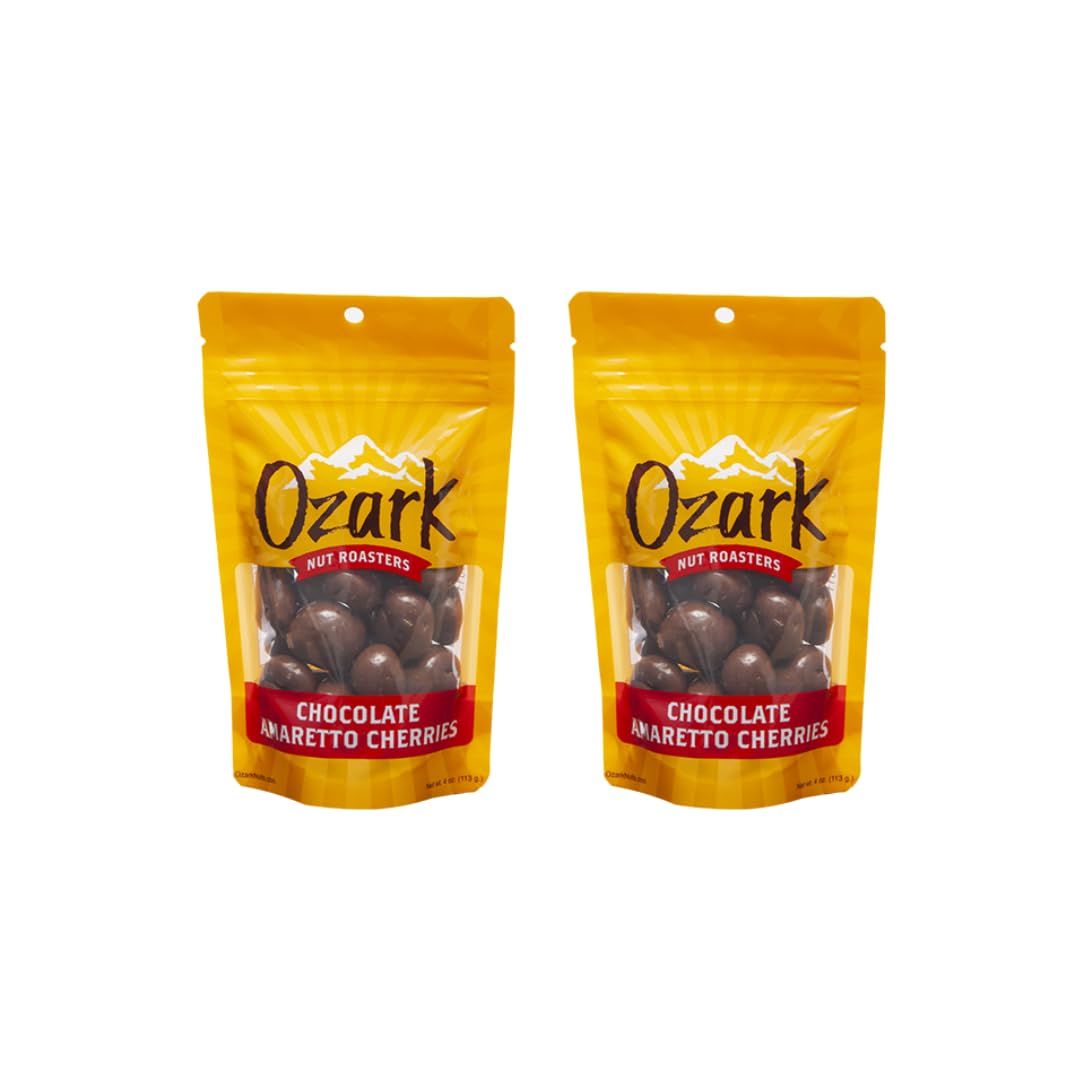 OZARK NUT ROASTERS, Chocolate Amaretto Cherries, Flavored Snack Nuts, World-Class Gourmet Candied Peanuts, Resealable Pack