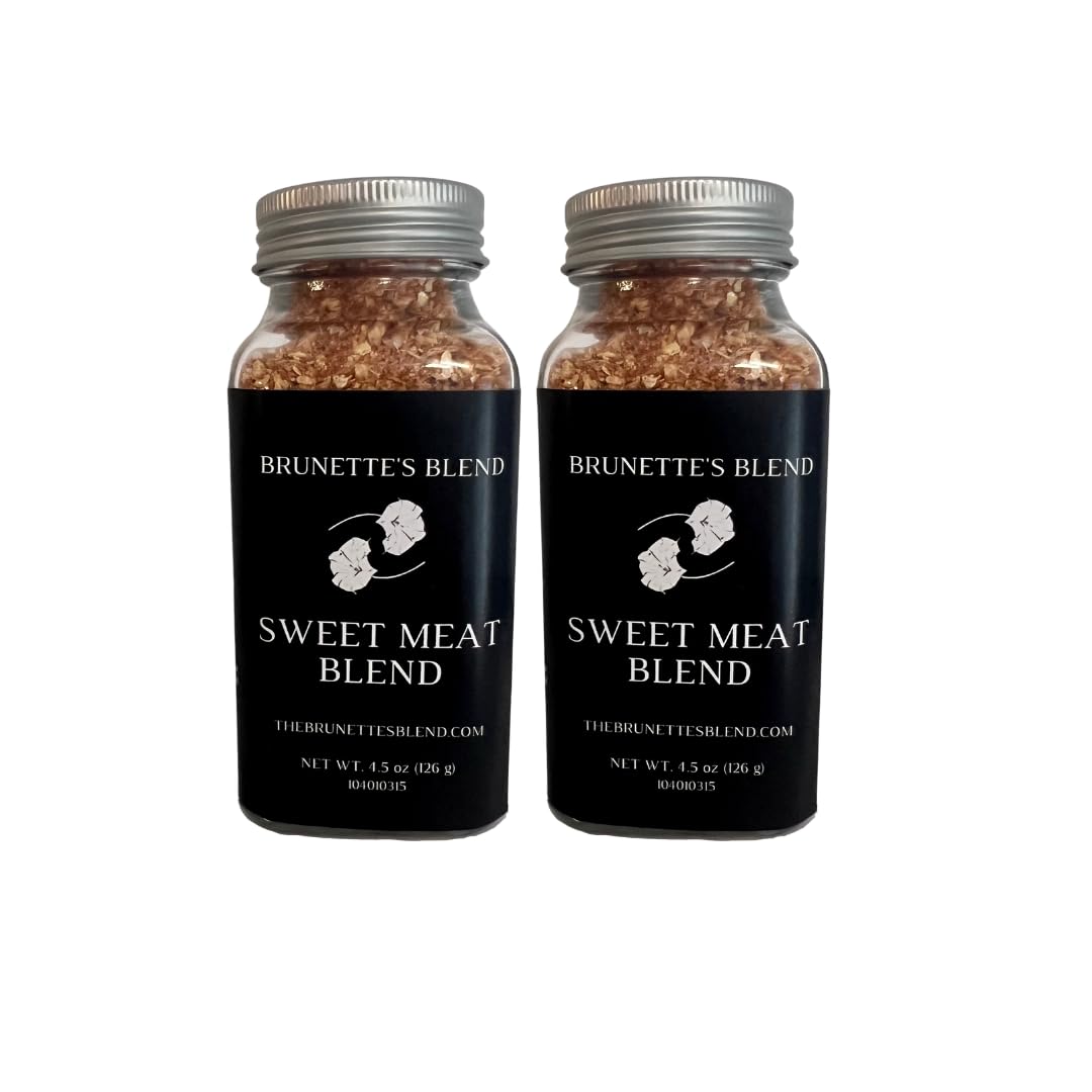 Brunette's Blend Sweet Meat Seasoning, Organic, No MSG, non-GMO, Vegan, Resealable Container, 4.5 Ounce (2 Pack)