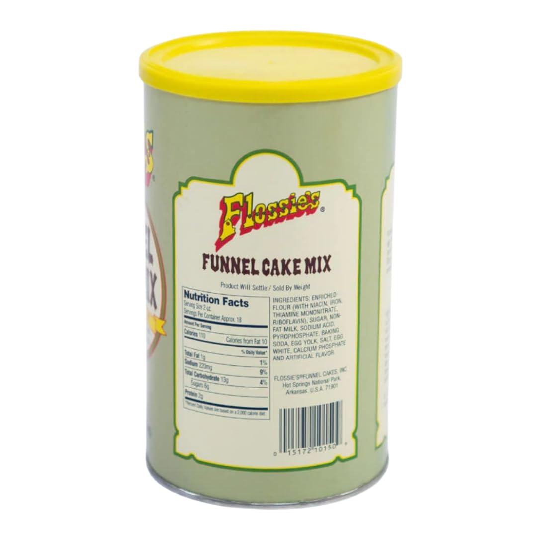 Flossie’s Famous Funnel Cake Mix, Just Add Water, Makes 16-18 Delicious Light and Airy 6in Funnel Cakes