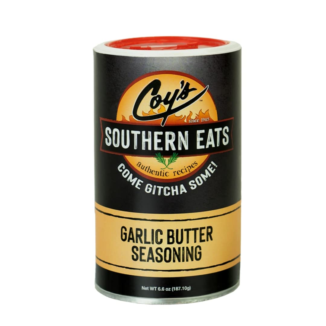 Coy's Southern Eats Garlic Butter Seasoning - All Purpose Seasoning Used For Steak Seasoning , Chicken Seasoning, Seafood, Pizza, & More - Restaurant Seasoning - Low Sodium Seasoning (2 Pack)