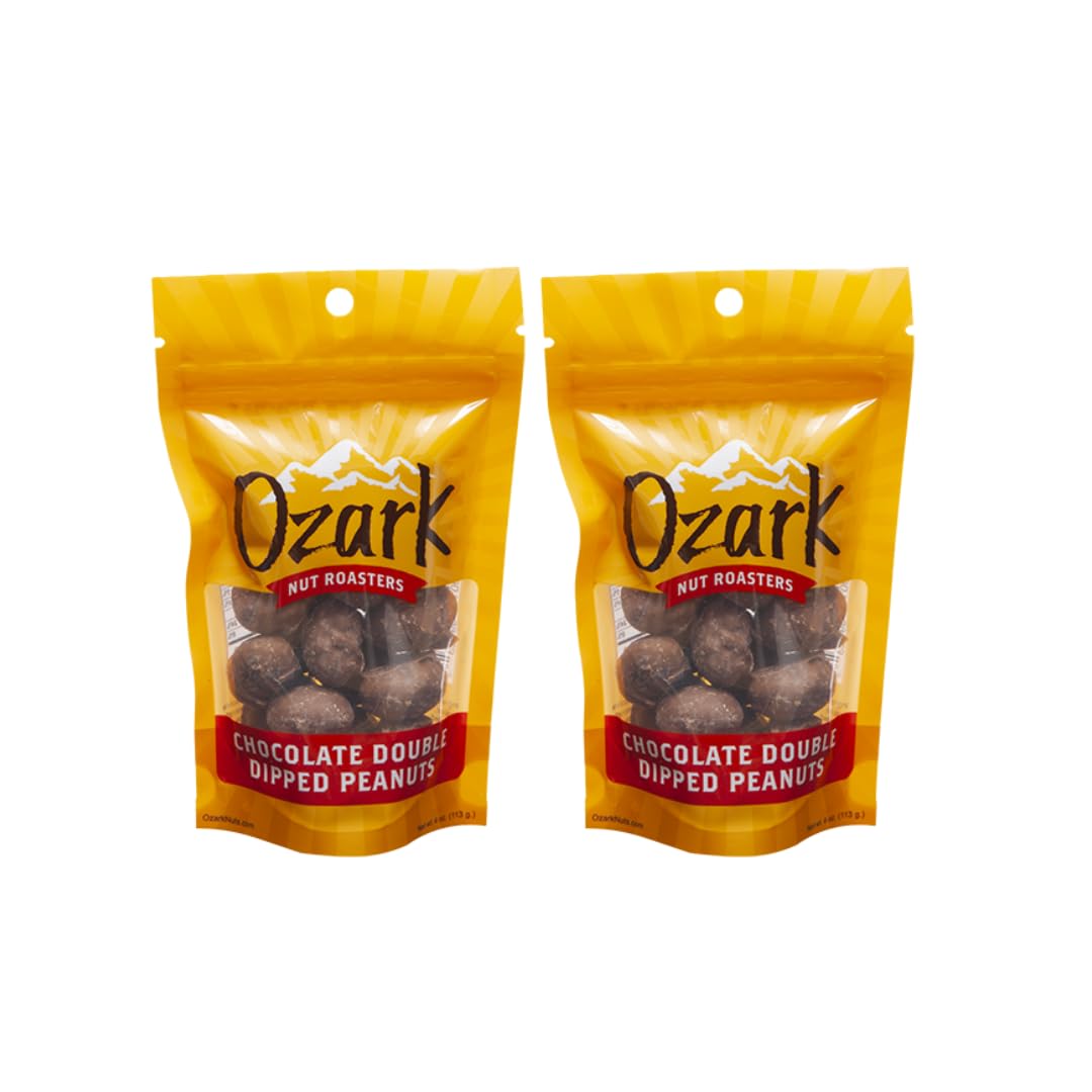 OZARK NUT ROASTERS, Double Dipped Chocolate Peanuts, Flavored Snack Nuts, World-Class Gourmet Candied Peanuts, Resealable Pack