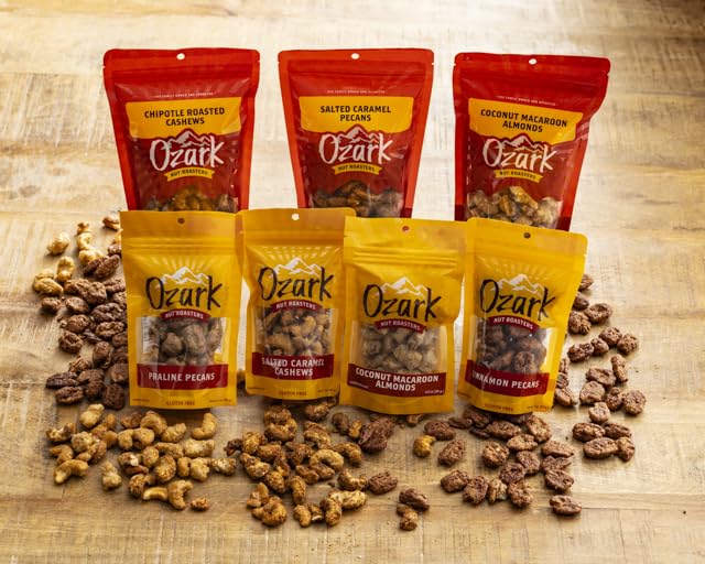 OZARK NUT ROASTERS, Salted Caramel Cashews, Flavored Snack Nuts, World-Class Gourmet Candied Peanuts