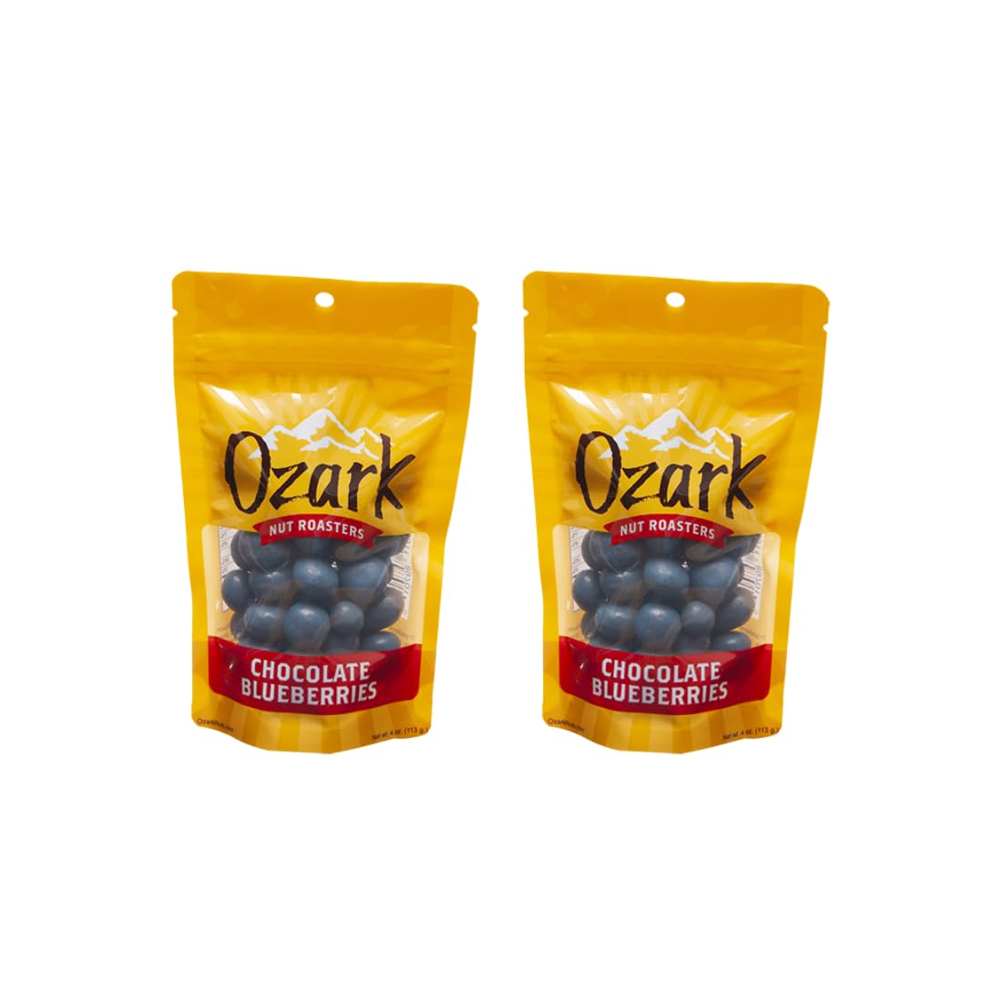 OZARK NUT ROASTERS, Chocolate Blueberries, Flavored Snack Nuts, World-Class Gourmet Candied Peanuts, 4 Ounces Resealable Pack…