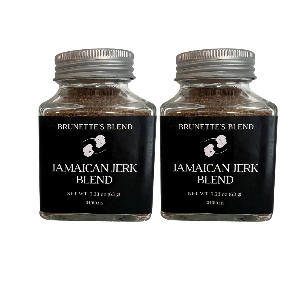 Brunette's Blend Jamaican Jerk Seasoning Organic, No MSG, non-GMO, Vegan, Resealable Container, 2.2 Ounce (2 Pack)