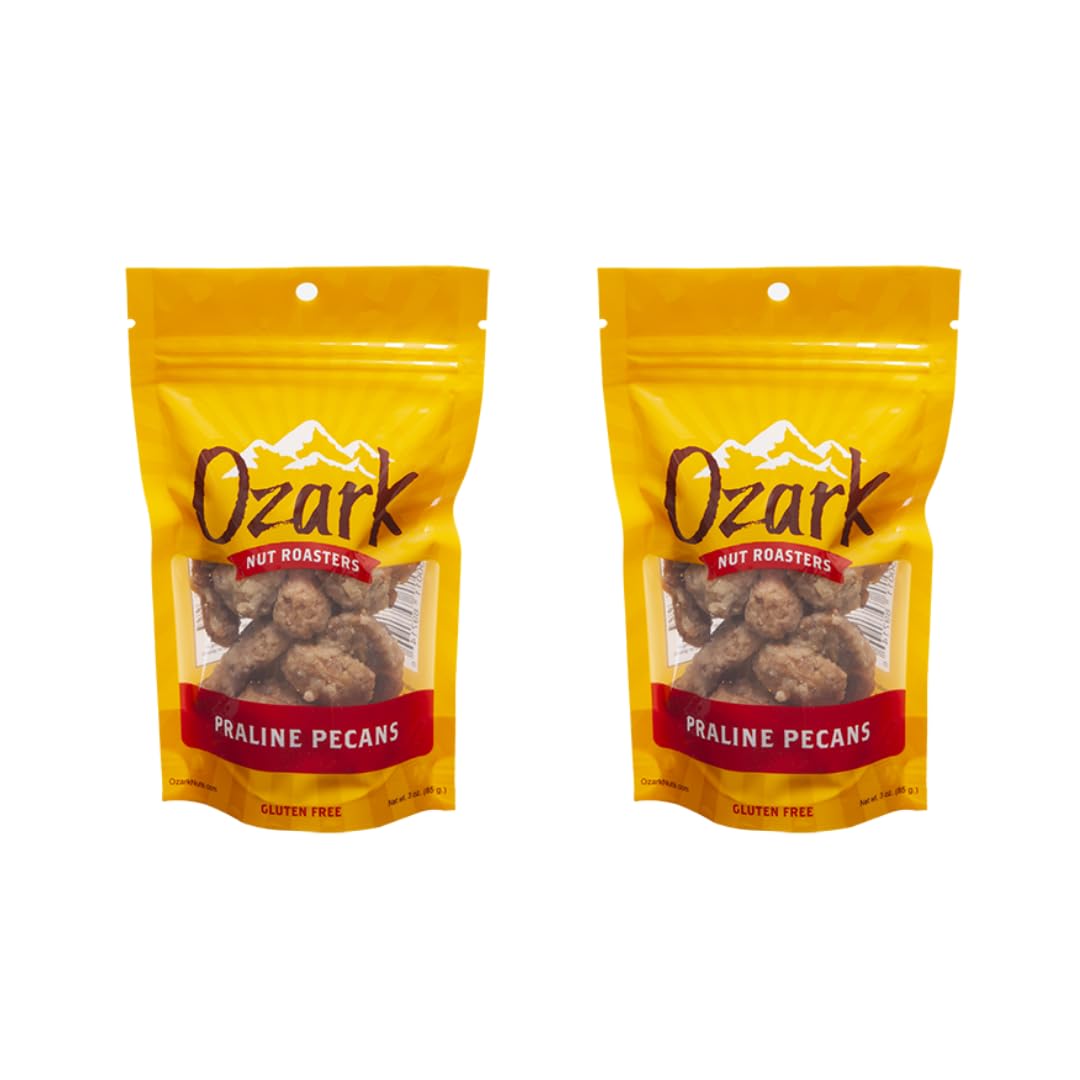 OZARK NUT ROASTERS, Praline Pecans, Flavored Snack Nuts, World-Class Gourmet Candied Peanuts, Resealable Pack