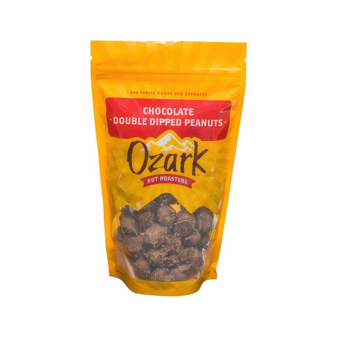OZARK NUT ROASTERS, Double Dipped Chocolate Peanuts, Flavored Snack Nuts, World-Class Gourmet Candied Peanuts, Resealable Pack