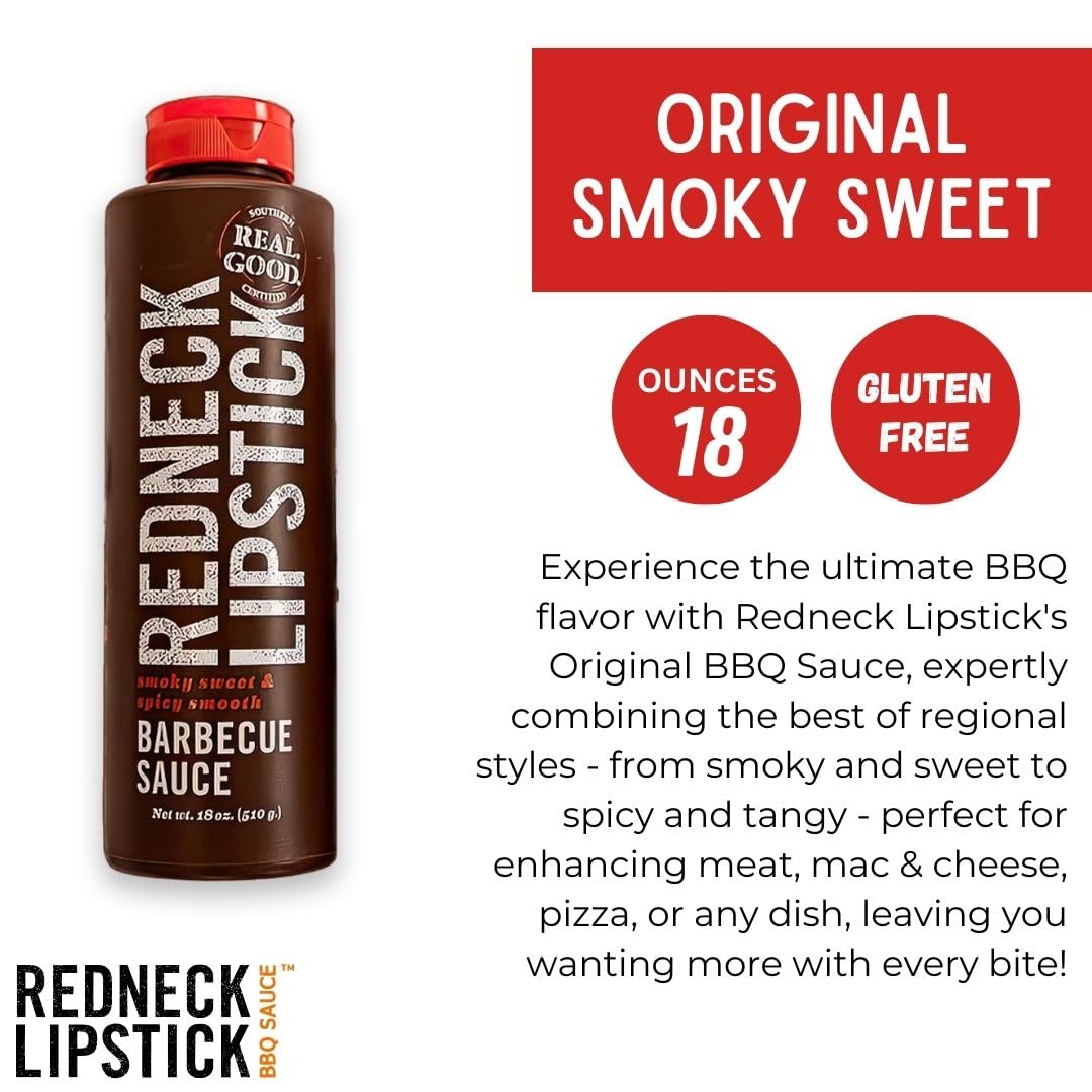 Redneck Lipstick BBQ Bundle, Smoky Sweet & Spicy Smooth Barbecue Sauce and Seasoning Duo Pack