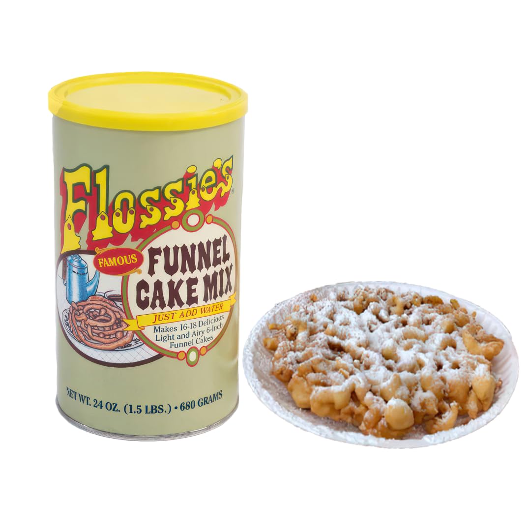 Flossie’s Famous Funnel Cake Mix, Just Add Water, Makes 16-18 Delicious Light and Airy 6in Funnel Cakes