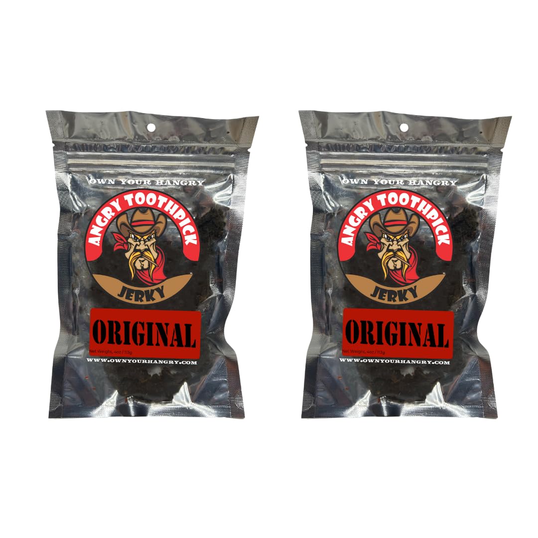 Angry Toothpick Jerky Authentic Original, Hot, Teriyaki, Sweet Heat (Original)