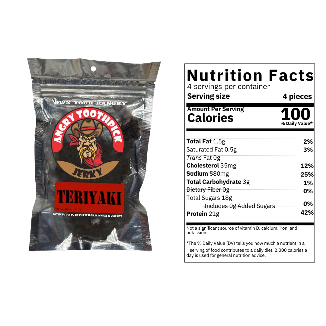 Angry Toothpick Jerky Authentic Original, Hot, Teriyaki, Sweet Heat (Original)