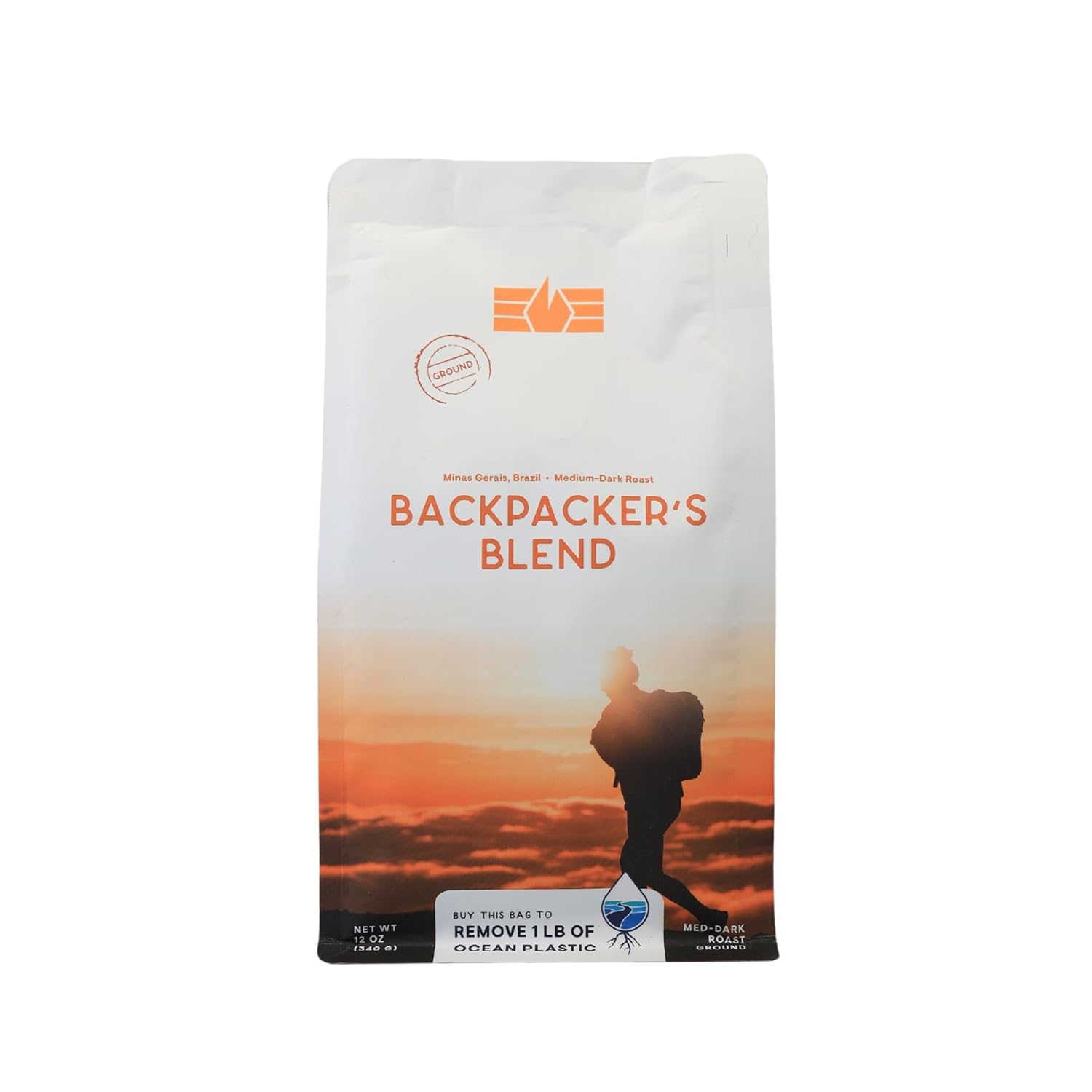 Blue Sail Coffee Backpacker's Blend, Medium Dark Roast Ground Coffee, 12 Ounce