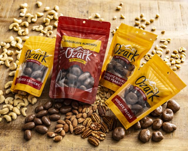 OZARK NUT ROASTERS, Double Dipped Chocolate Peanuts, Flavored Snack Nuts, World-Class Gourmet Candied Peanuts, Resealable Pack