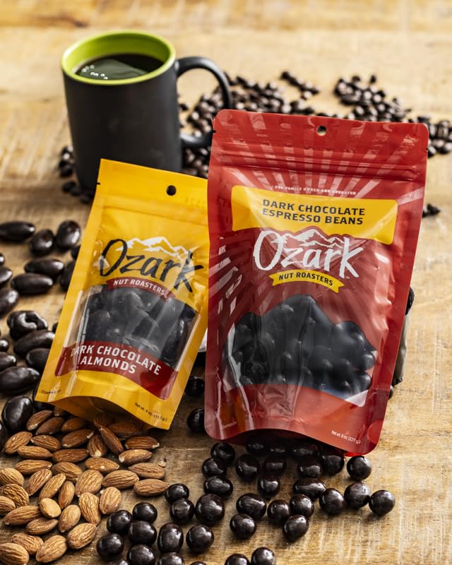 OZARK NUT ROASTERS, Dark Chocolate Pecans, Flavored Snack Nuts, World-Class Gourmet Candied Peanuts, Resealable Pack