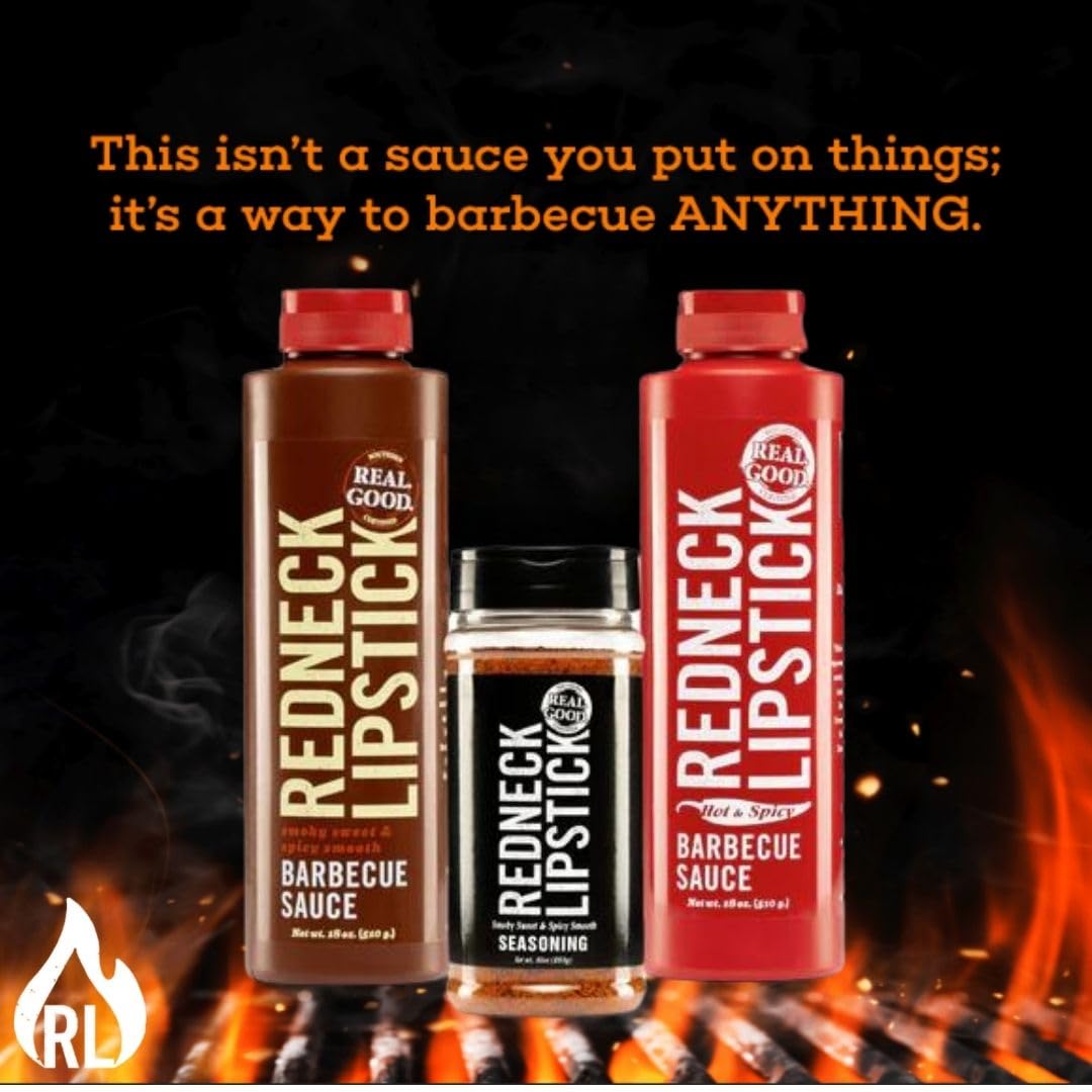 Redneck Lipstick BBQ Bundle, Smoky Sweet & Spicy Smooth Barbecue Sauce and Seasoning Duo Pack