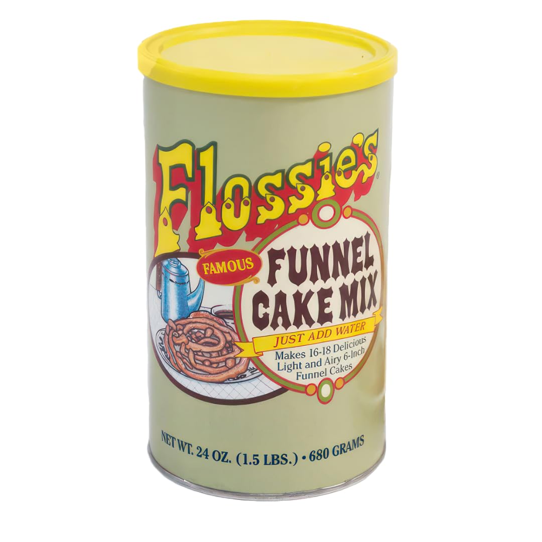 Flossie’s Famous Funnel Cake Mix, Just Add Water, Makes 16-18 Delicious Light and Airy 6in Funnel Cakes