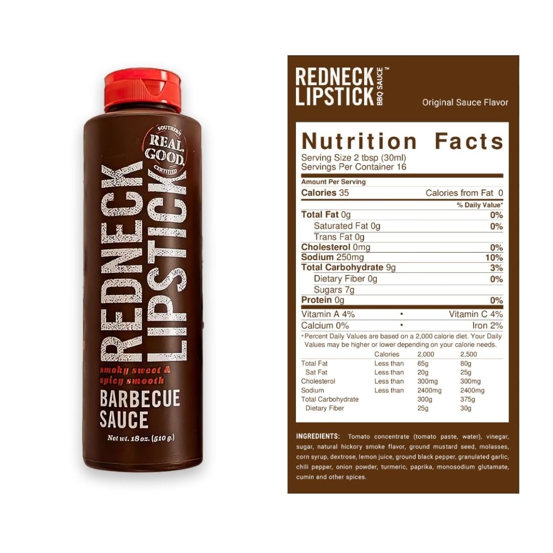 Redneck Lipstick Barbecue Sauce, Original, Hot & Spicy, (2 Pack)