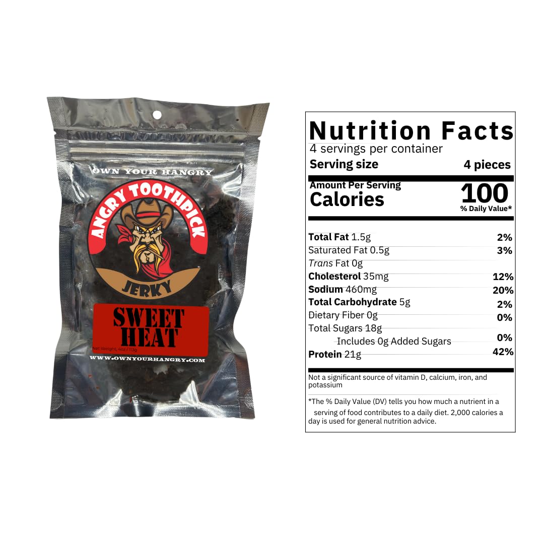 Angry Toothpick Jerky Authentic Original, Hot, Teriyaki, Sweet Heat (Original)