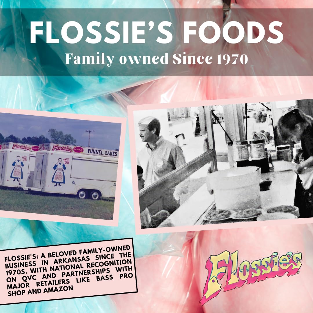 Flossie’s Famous Funnel Cake Mix, Just Add Water, Makes 16-18 Delicious Light and Airy 6in Funnel Cakes