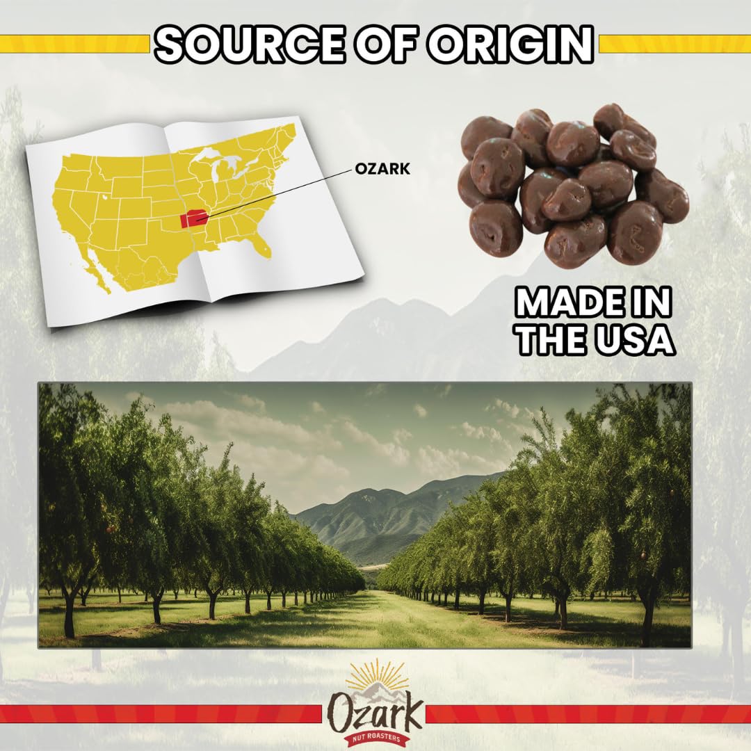 OZARK NUT ROASTERS, Chocolate Amaretto Cherries, Flavored Snack Nuts, World-Class Gourmet Candied Peanuts, Resealable Pack