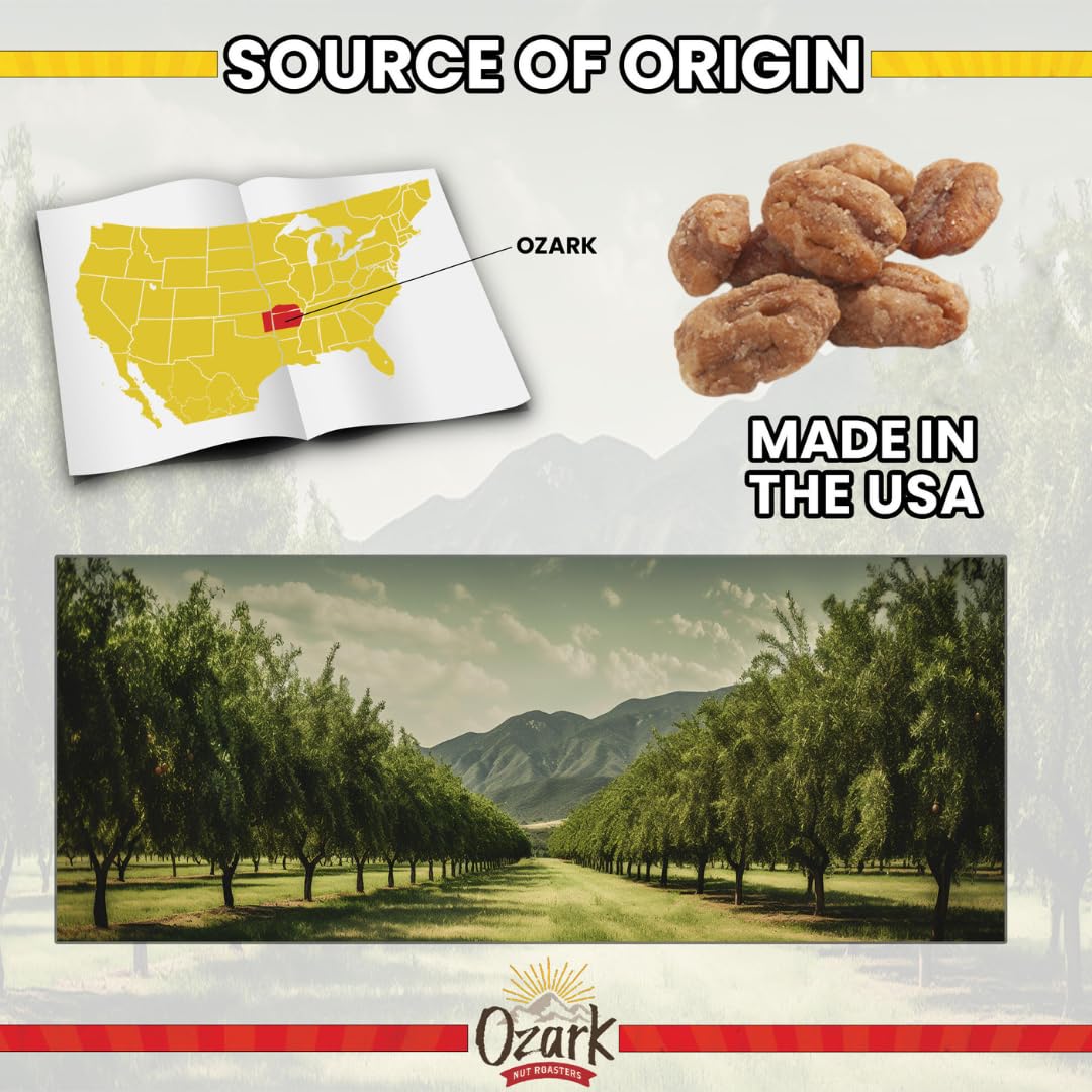 OZARK NUT ROASTERS, Praline Pecans, Flavored Snack Nuts, World-Class Gourmet Candied Peanuts, Resealable Pack