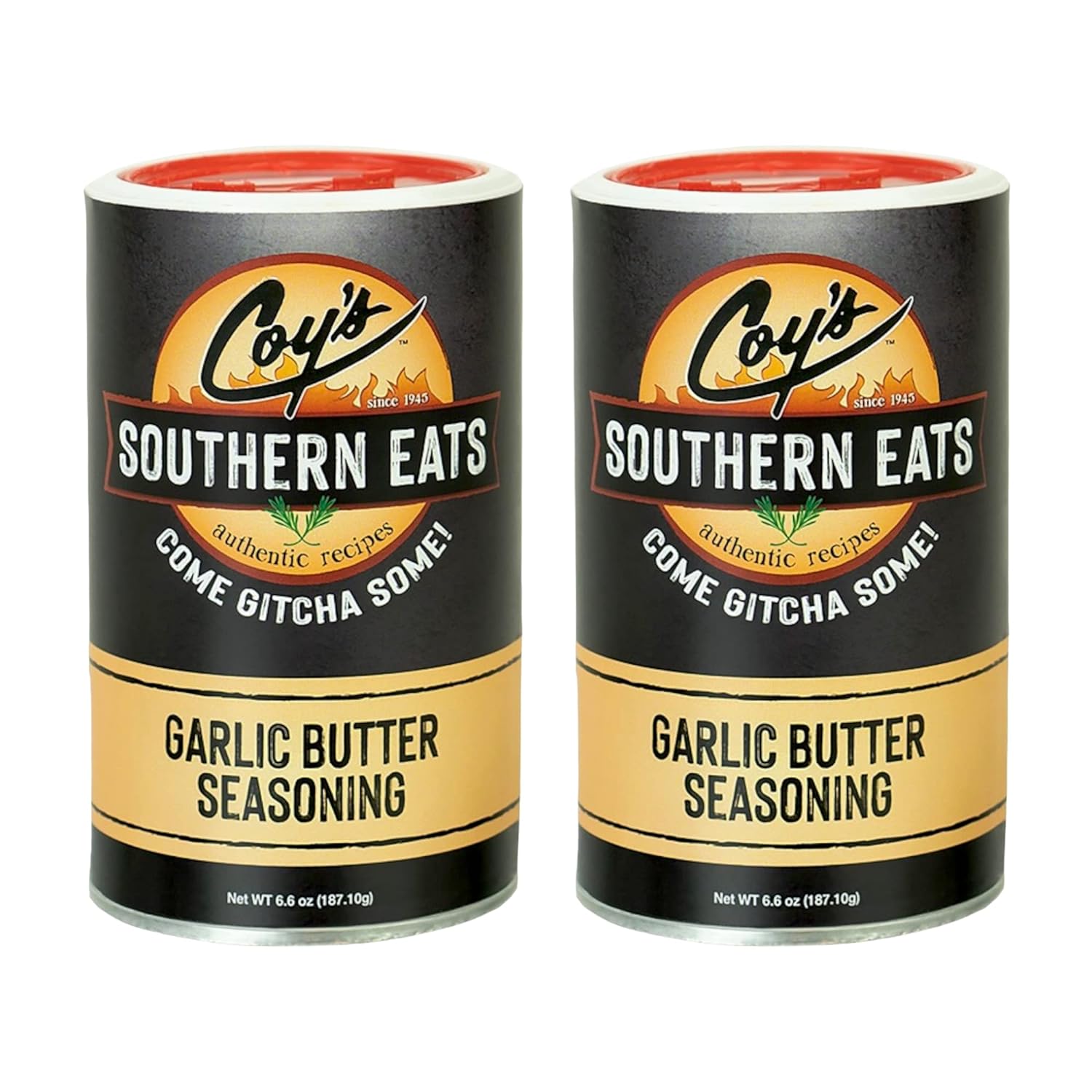 Coy's Southern Eats Garlic Butter Seasoning - All Purpose Seasoning Used For Steak Seasoning , Chicken Seasoning, Seafood, Pizza, & More - Restaurant Seasoning - Low Sodium Seasoning (2 Pack)