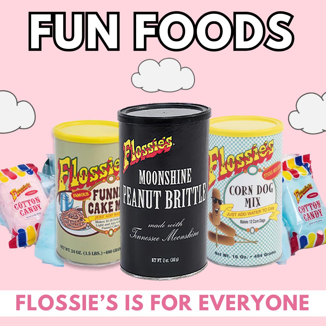 Flossie's Famous Cotton Candy Blue and Pink Party Flavors, 2.4oz Bag