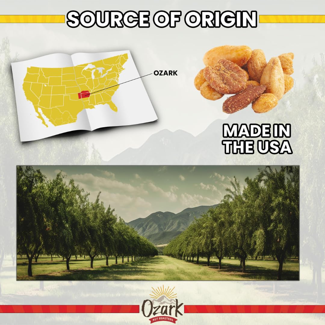 OZARK NUT ROASTERS, Smokey BBQ Mixed Nuts, Flavored Snack Nuts, World-Class Gourmet Candied Peanuts, Resealable Pack